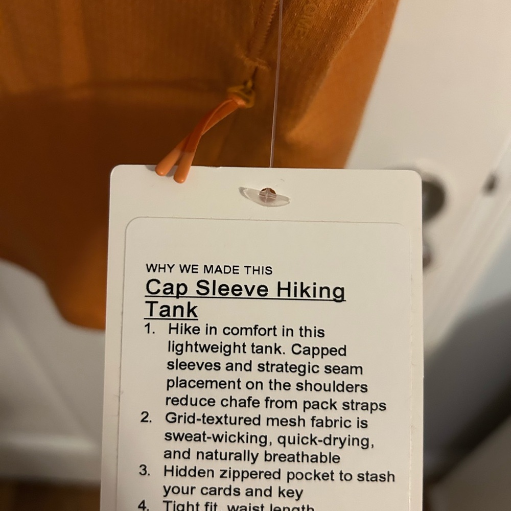 lululemon athletica Women's Cap Sleeve Hiking Shirt - Burnt Amber - Picture 7 of 7